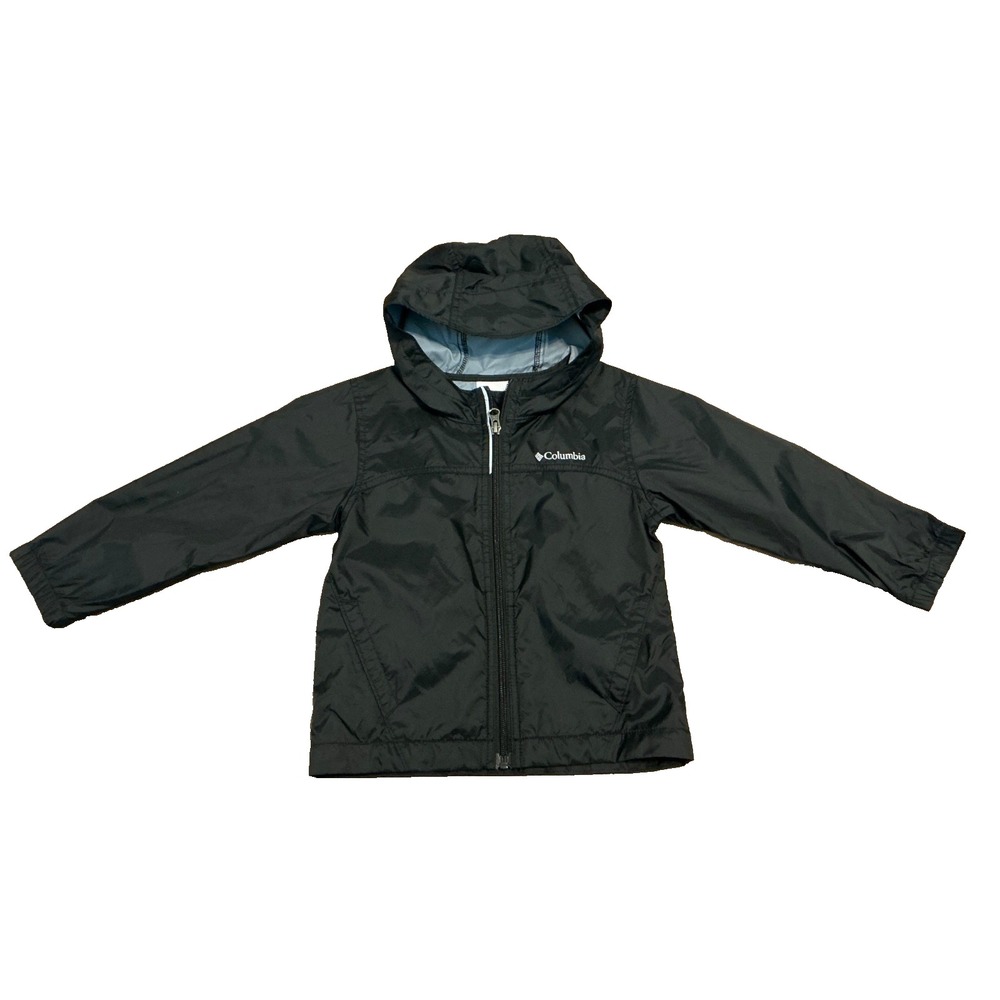 COLUMBIA Boys Windbreaker Jacket Black Full Zipper 4T F2 School Play Lightweight